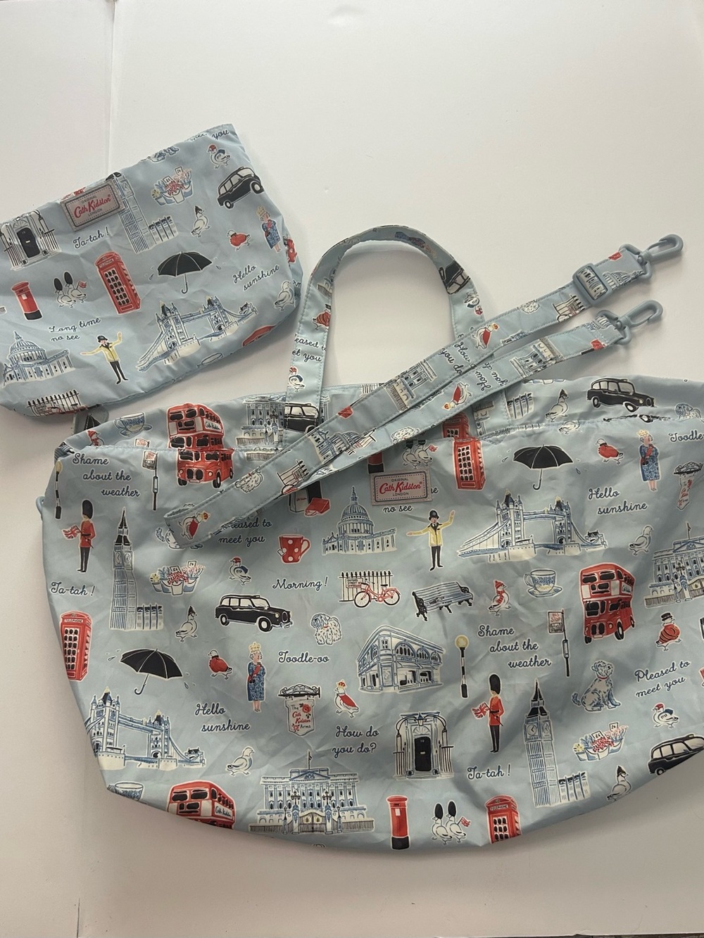 Cath Kidston Pale Blue London Scenes Kids Tote Bag
